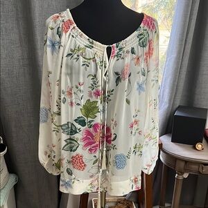 Club Monaco Floral Print Women's Silk Blouse
